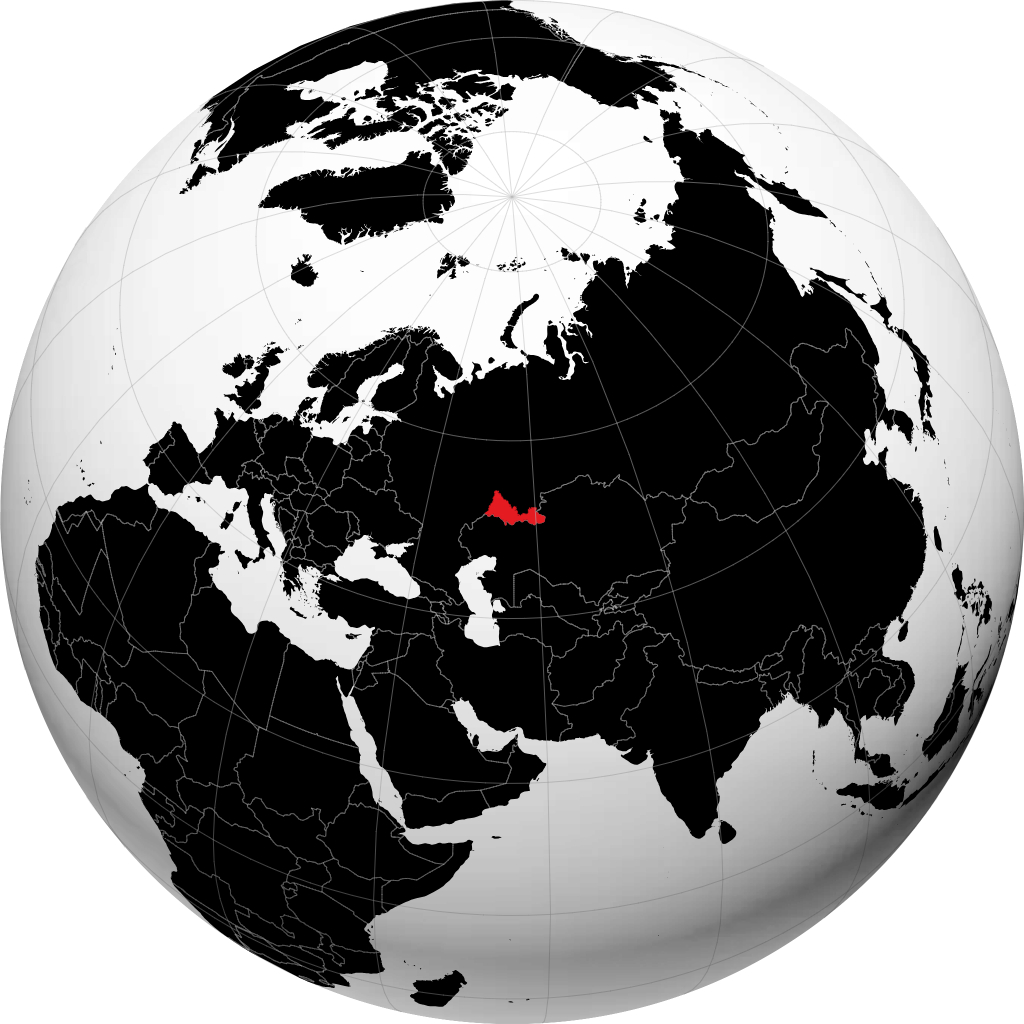Gebiet Orenburg auf dem Globus