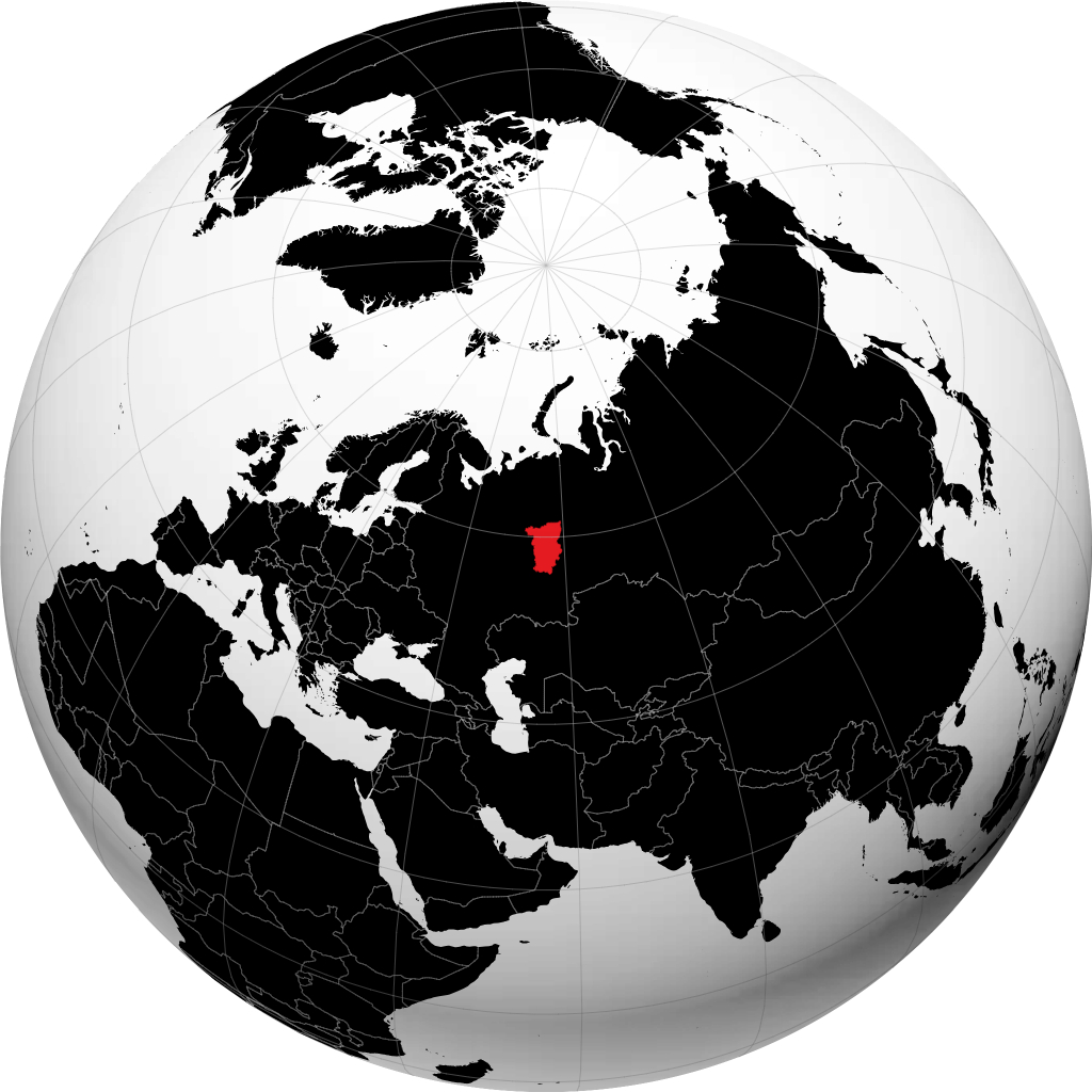 Region Perm auf dem Globus