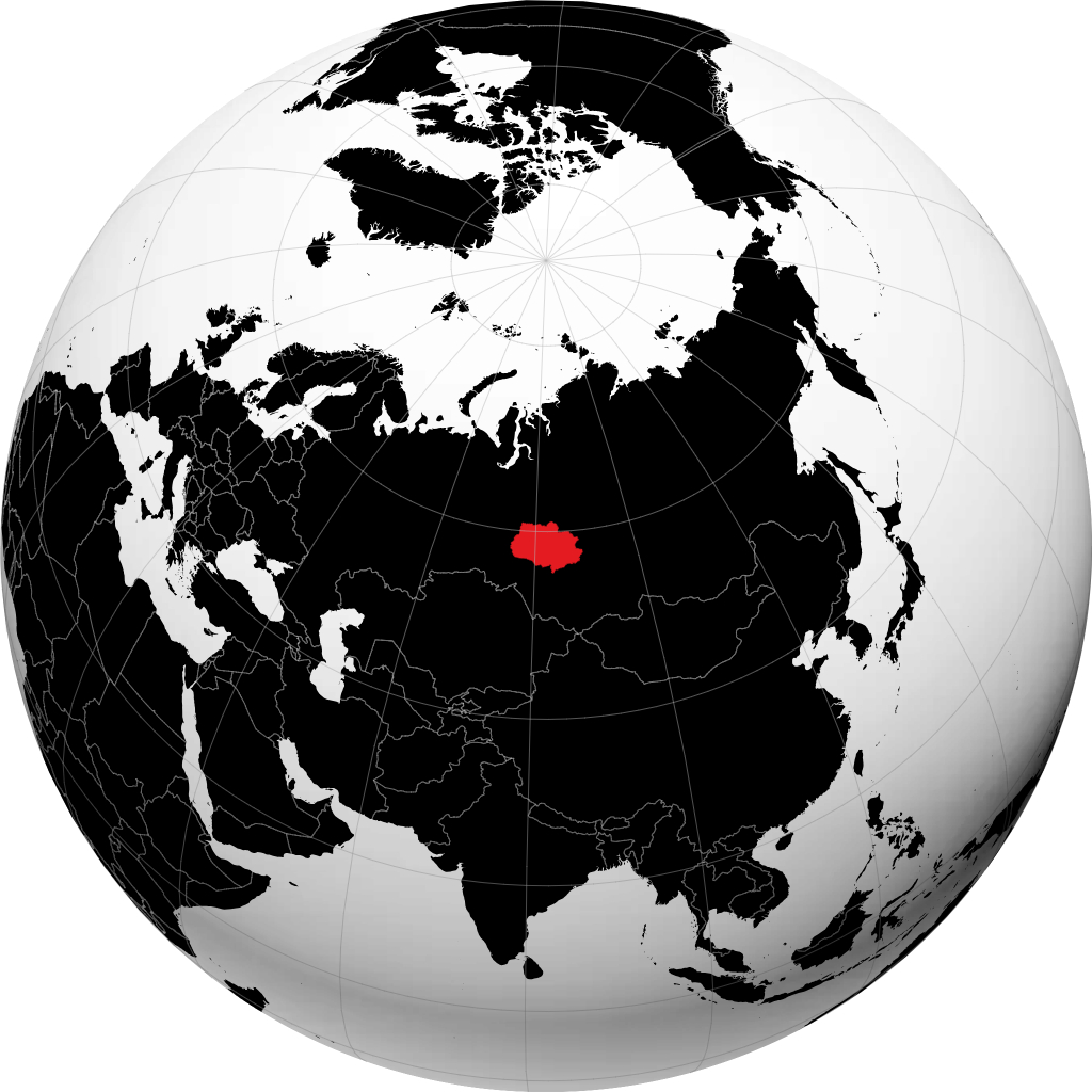 Gebiet Tomsk auf dem Globus