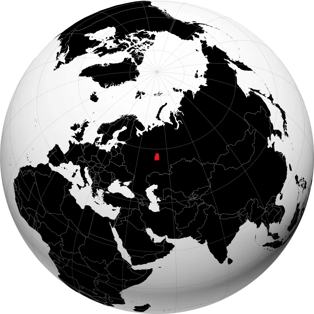 Republik Udmurtien auf dem Globus