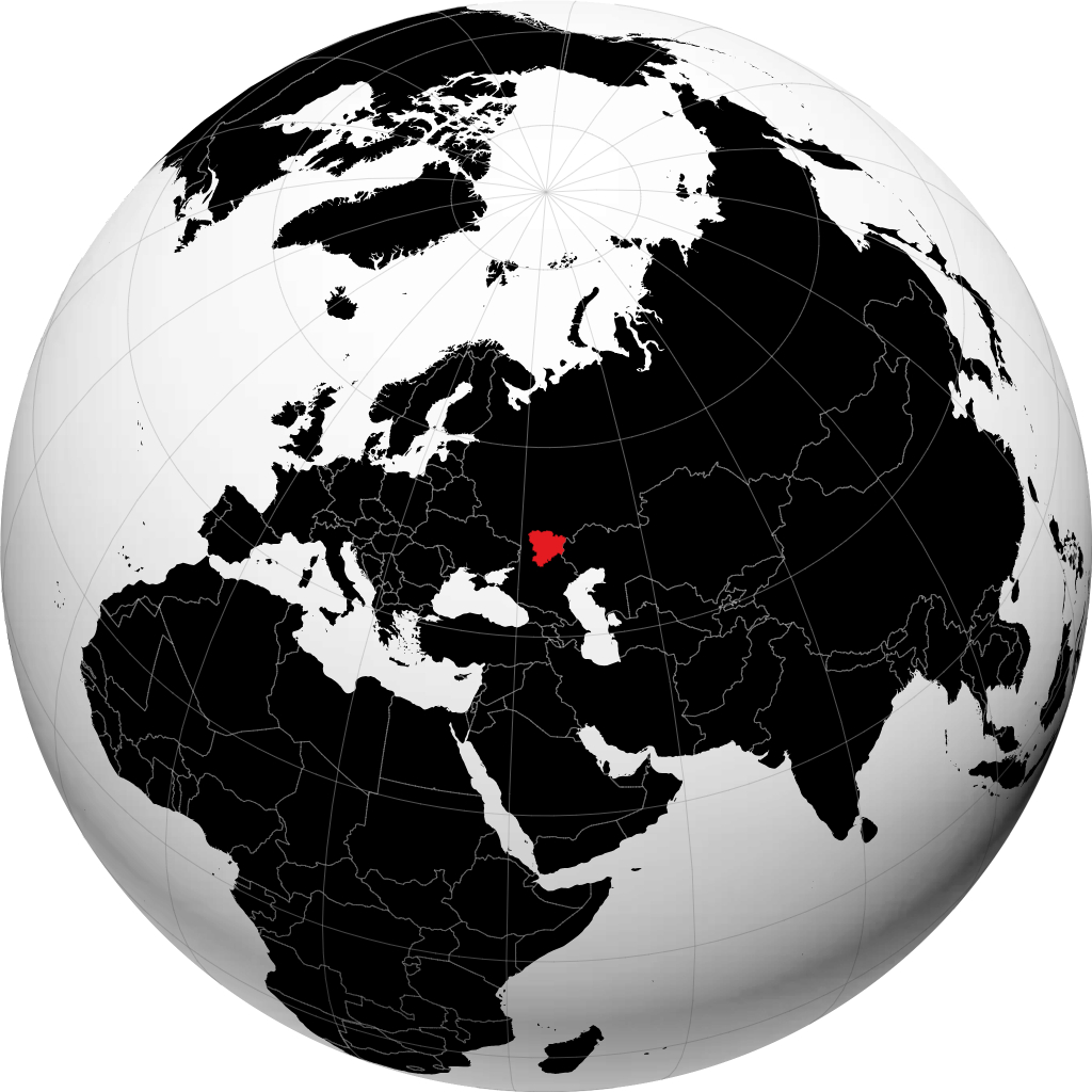 Region Wolgograd auf dem Globus