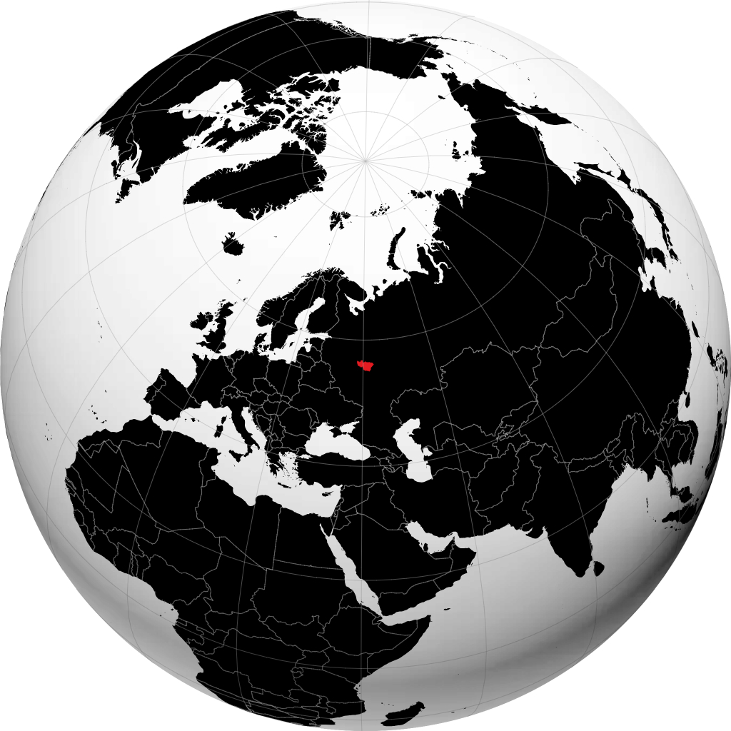 Region Wladimir auf dem Globus