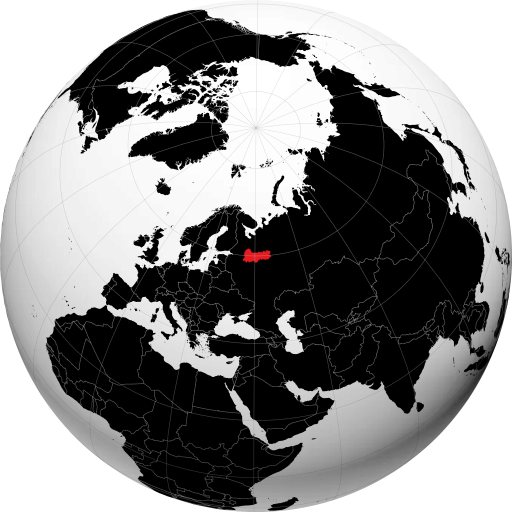 Region Wologda auf dem Globus
