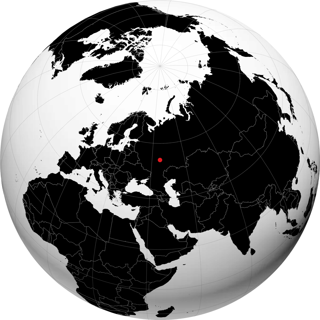 Rusaevka auf dem Globus