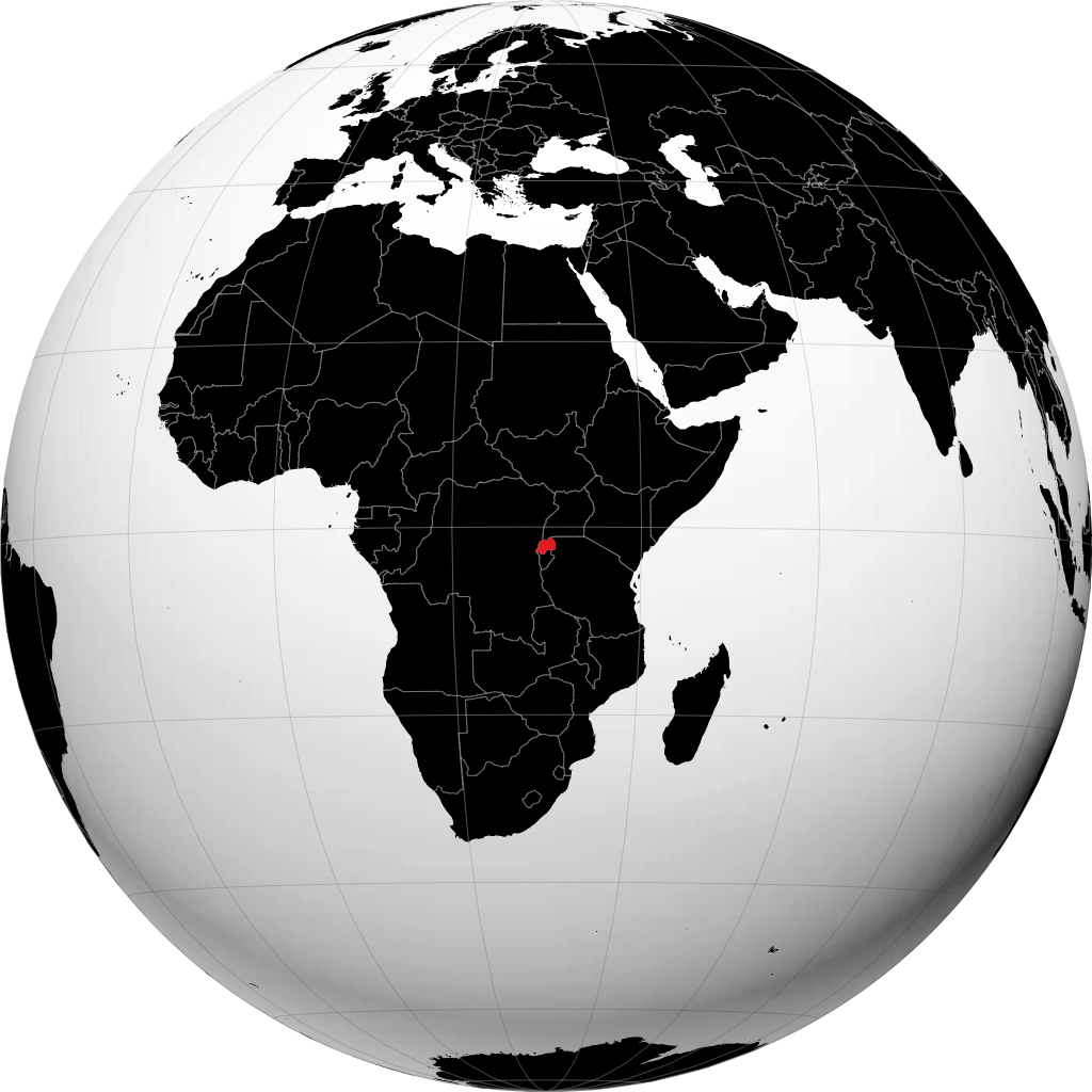 Ruanda auf dem Globus