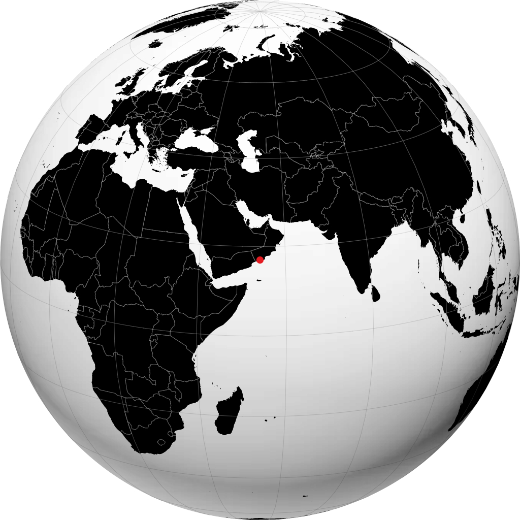 Salalah auf dem Globus