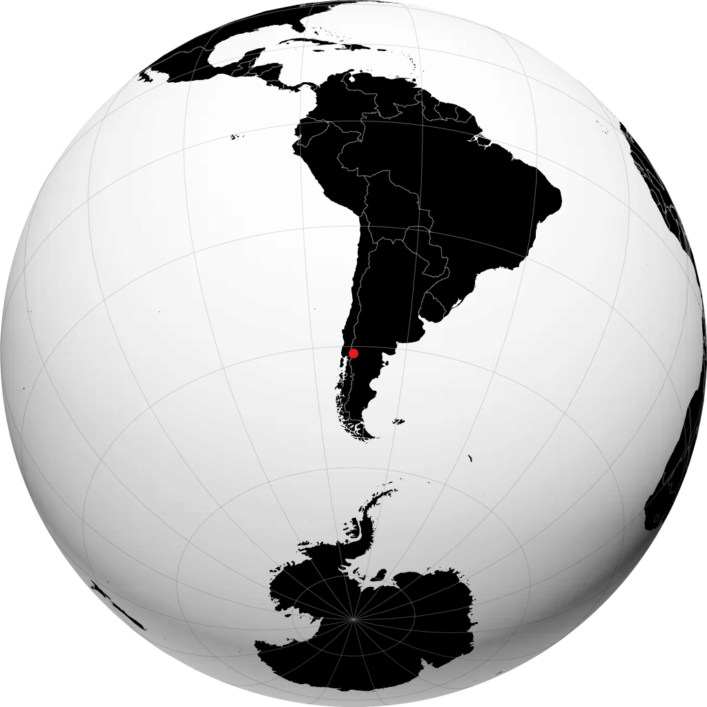 San Carlos de Bariloche auf dem Globus