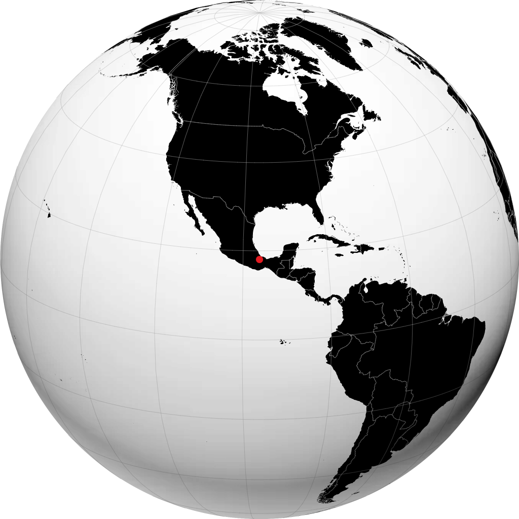 San Juan Bautista Tuxtepec auf dem Globus