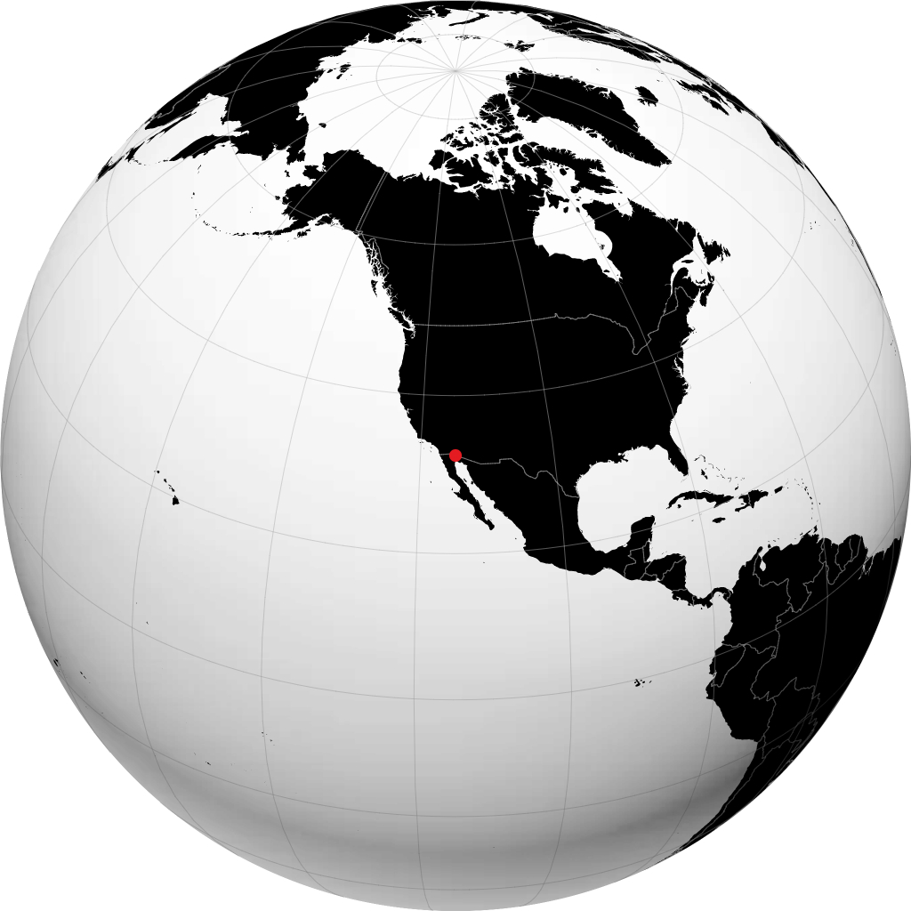 San Luis Río Colorado auf dem Globus