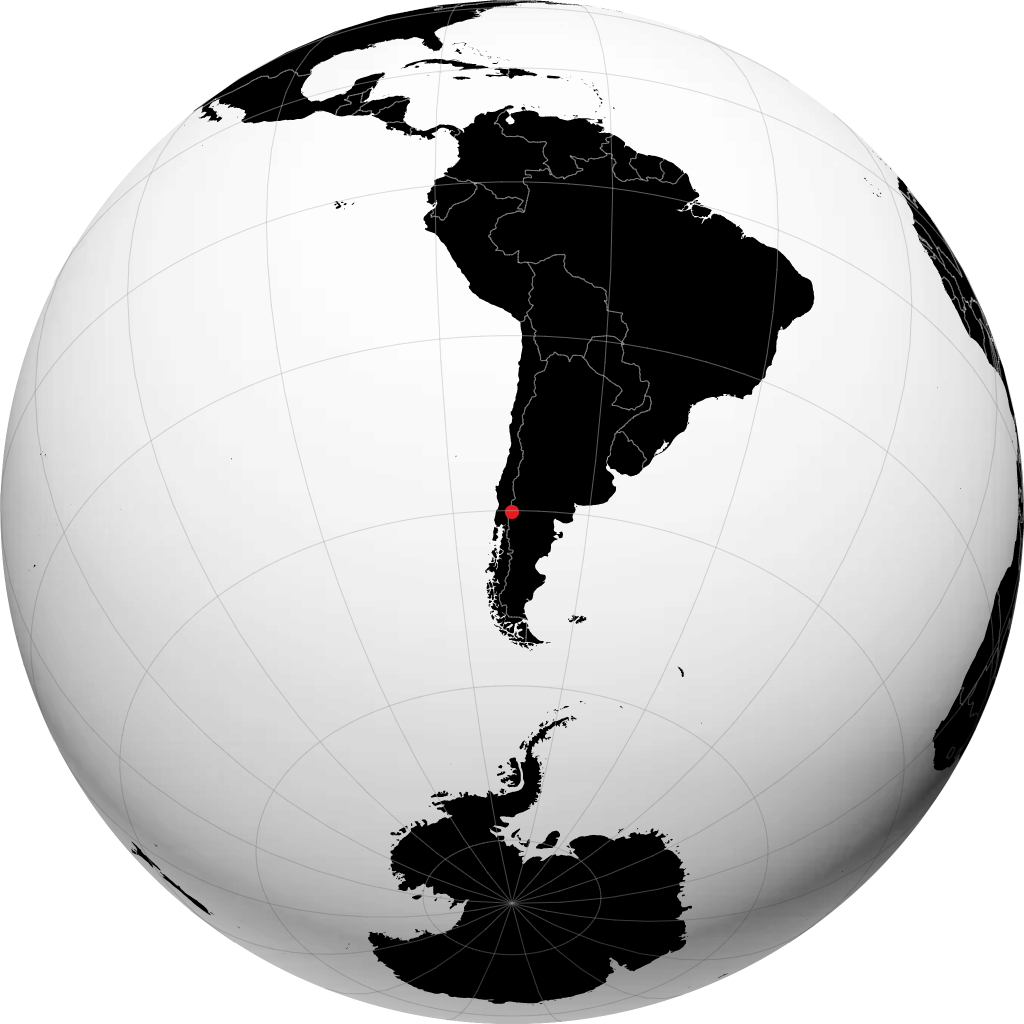 San Martín de los Andes auf dem Globus