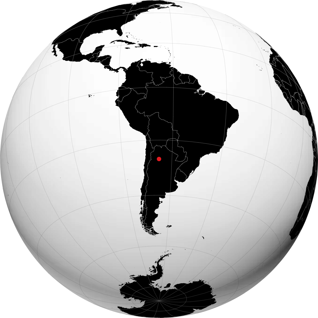 San Miguel de Tucumán auf dem Globus