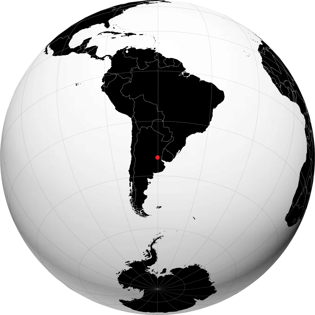 San Nicolás de los Arroyos auf dem Globus