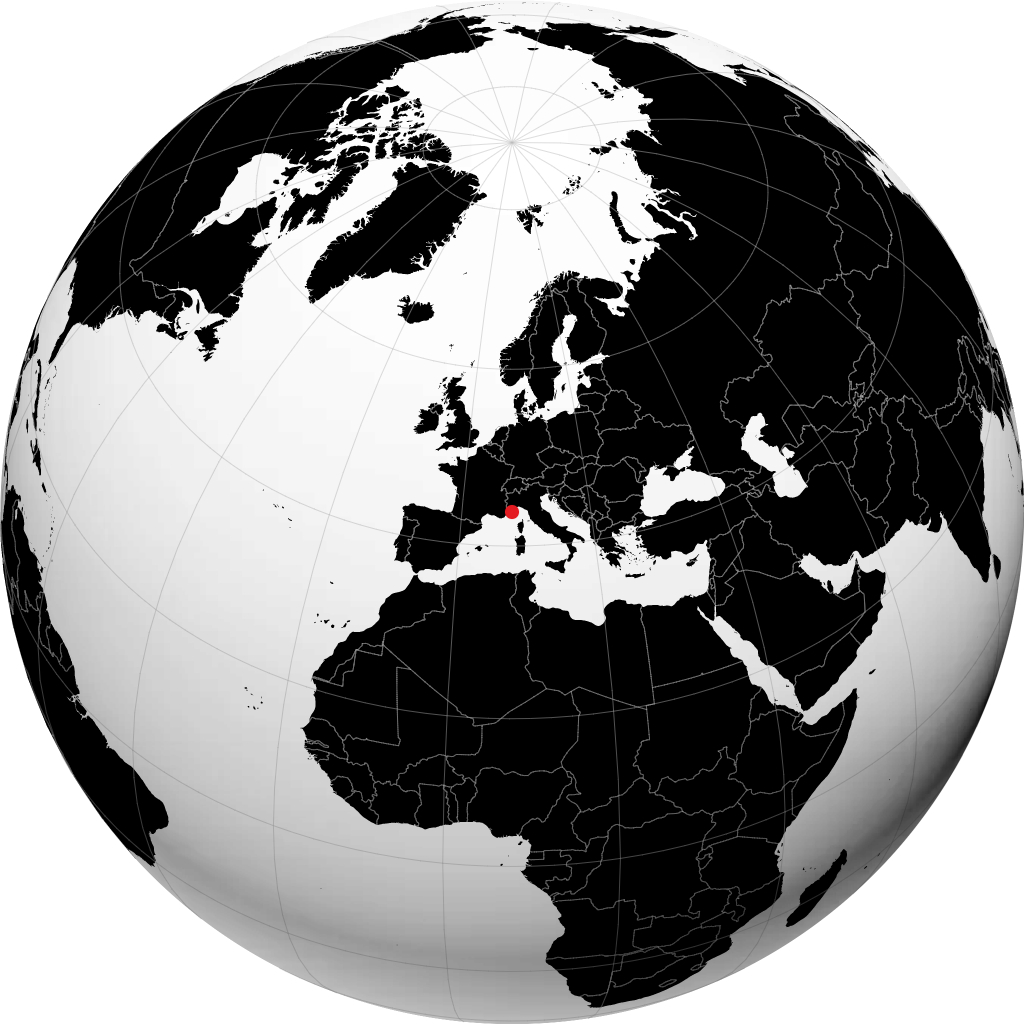 Sanremo auf dem Globus