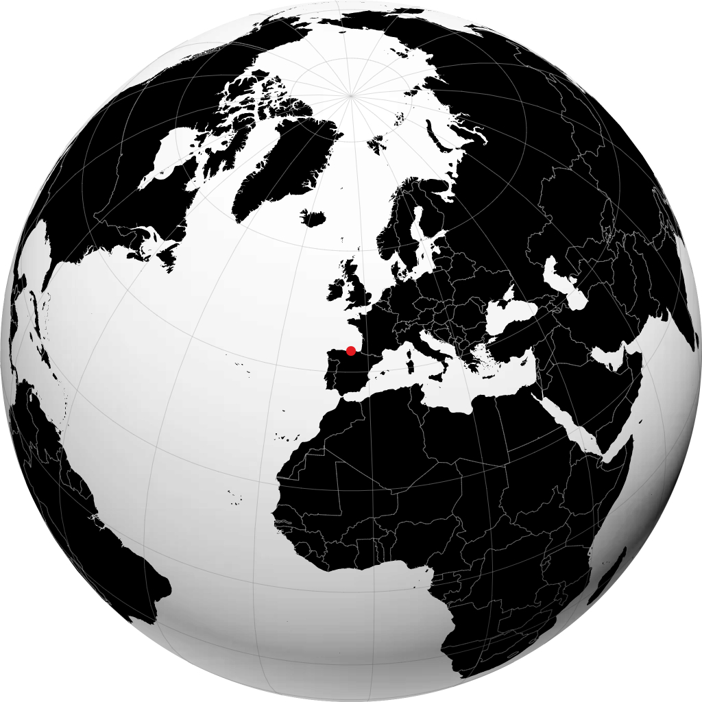 Santander auf dem Globus
