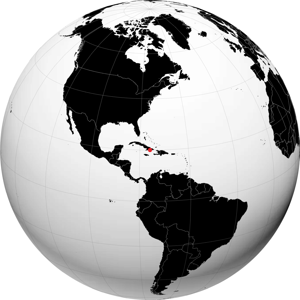 Santiago de Cuba auf dem Globus