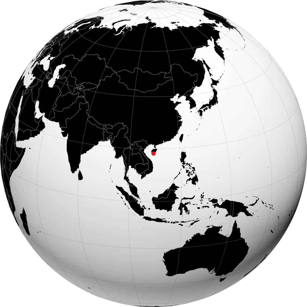 Sanya auf dem Globus