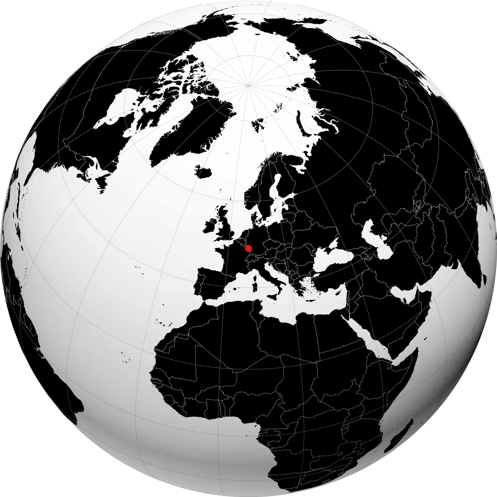 Saargemünd auf dem Globus