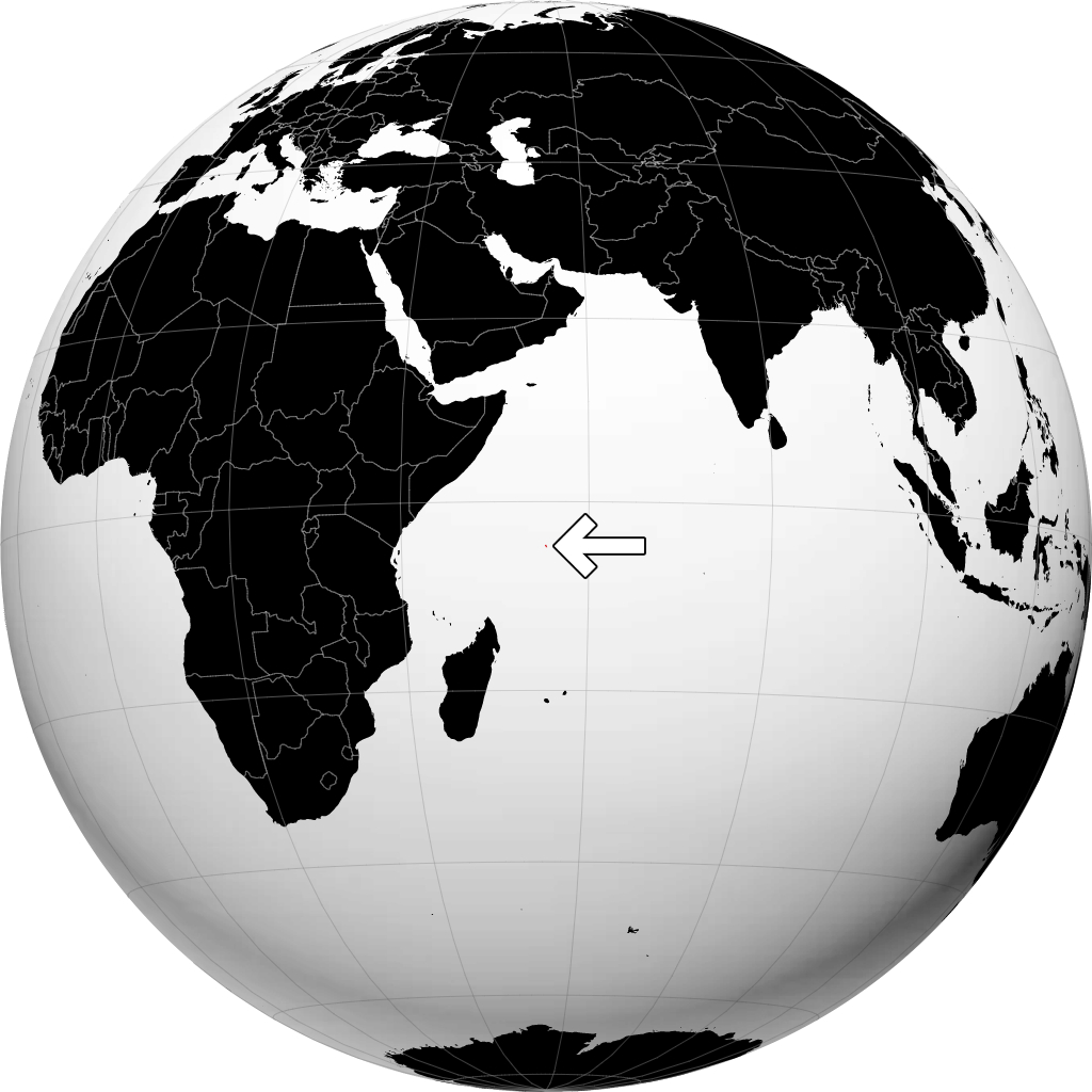 Seychellen auf dem Globus