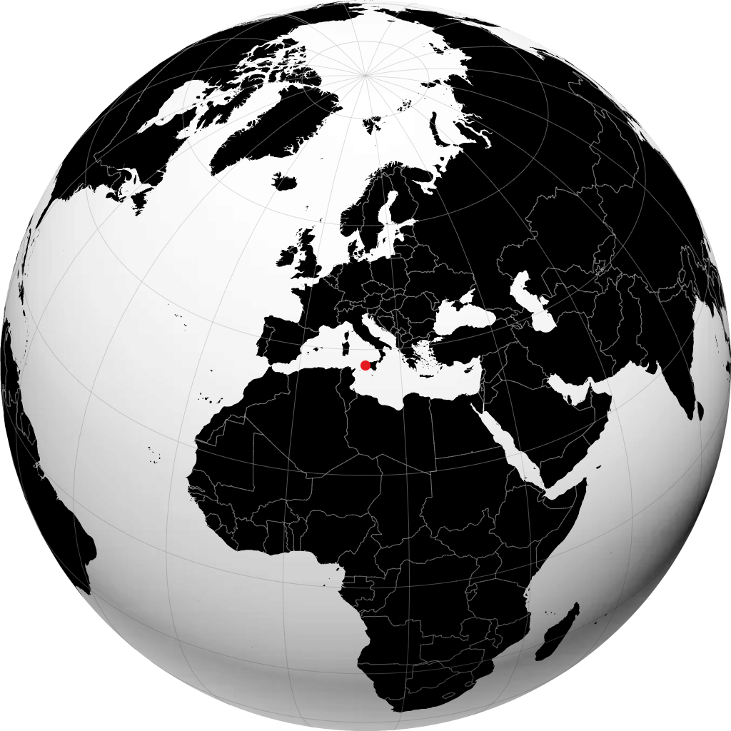 Sciacca auf dem Globus