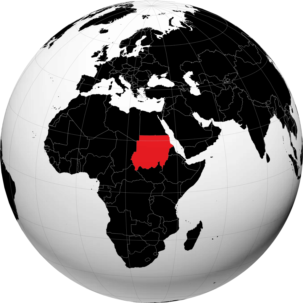 Sudan auf dem Globus
