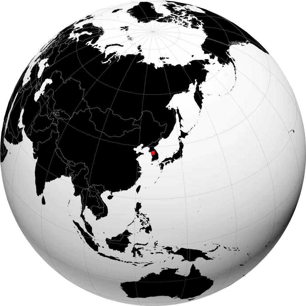 Seoul auf dem Globus