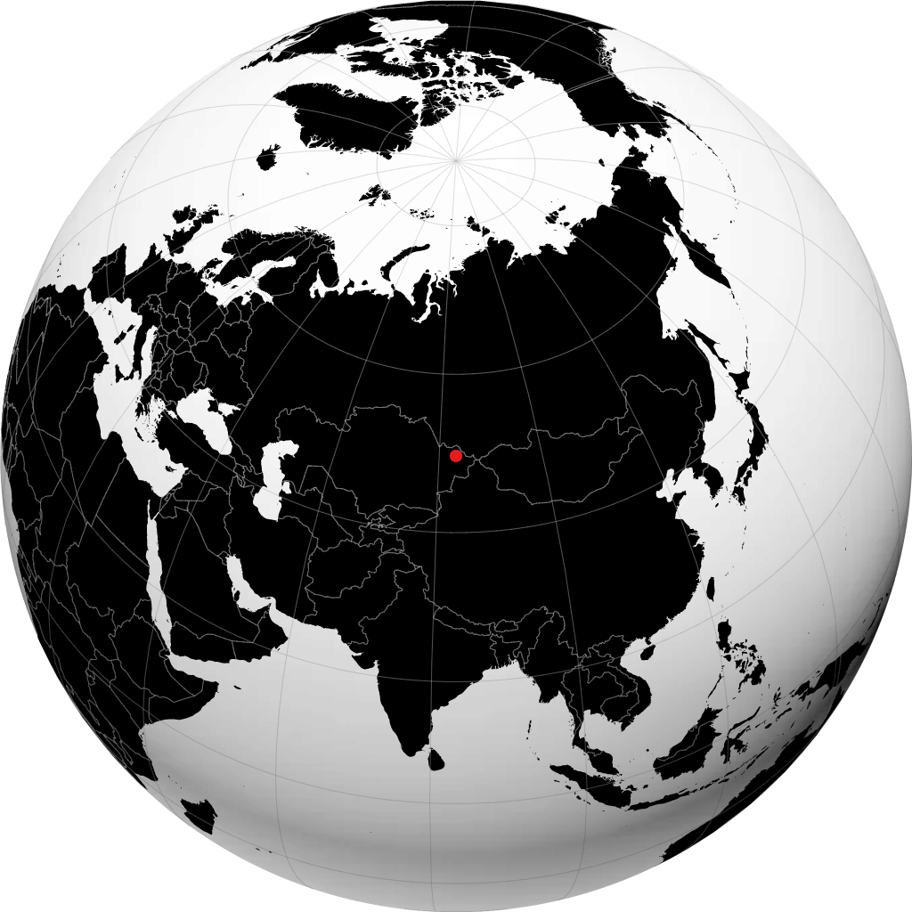 Serebryansk auf dem Globus