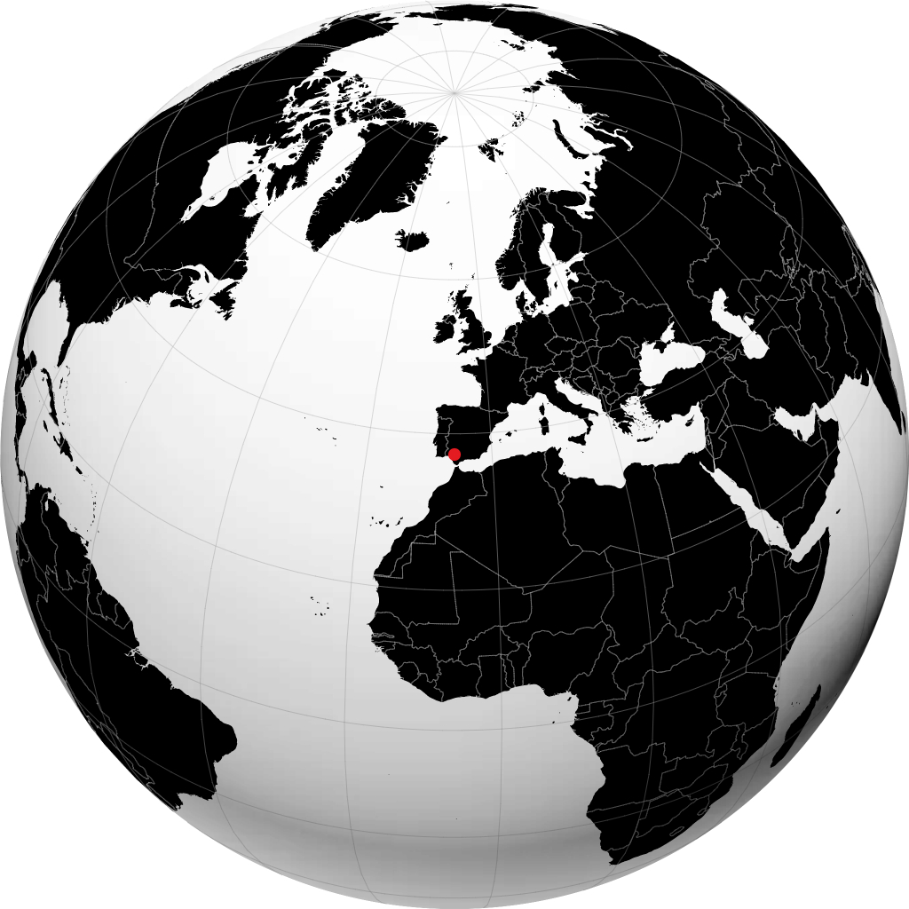 Sevilla auf dem Globus
