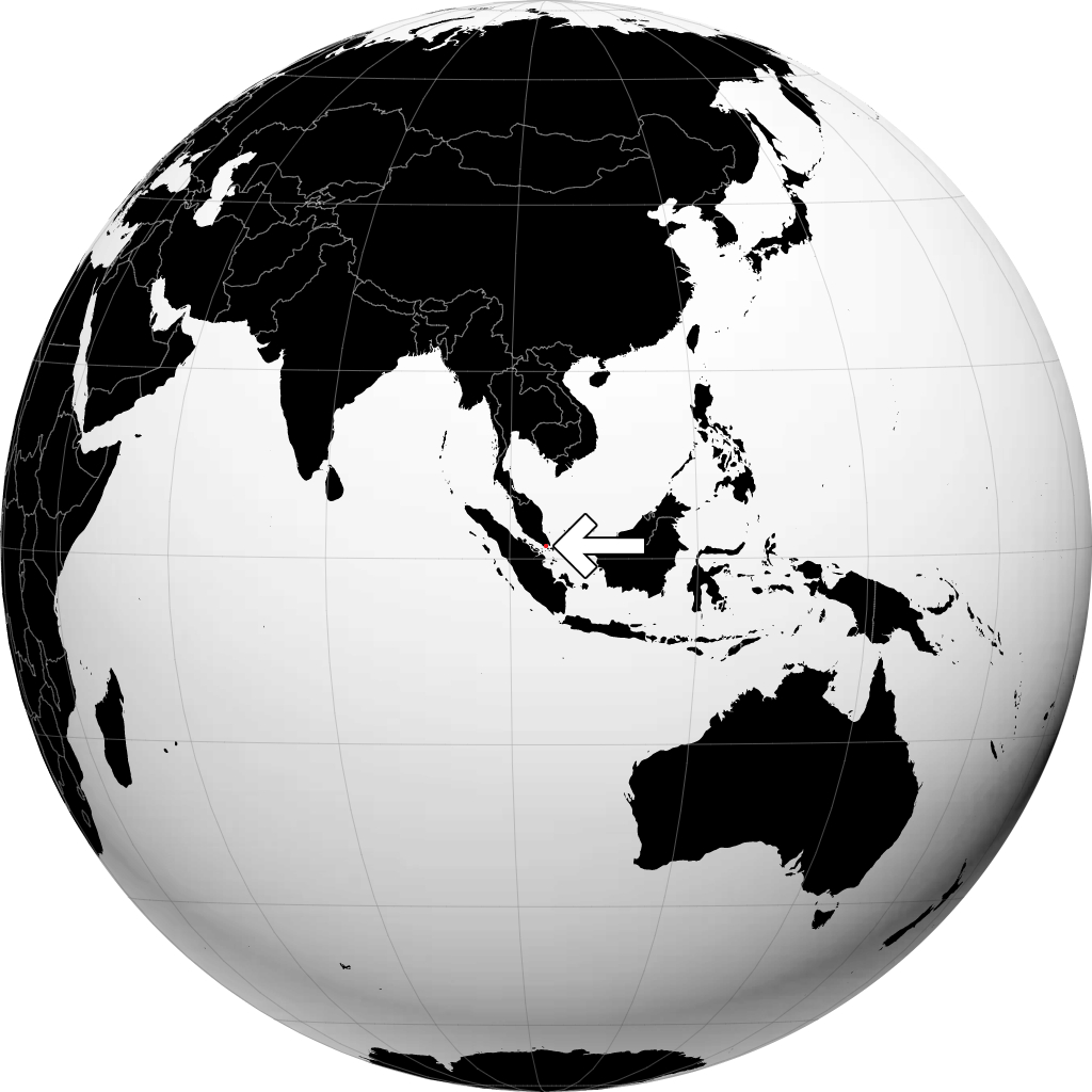 Singapur auf dem Globus