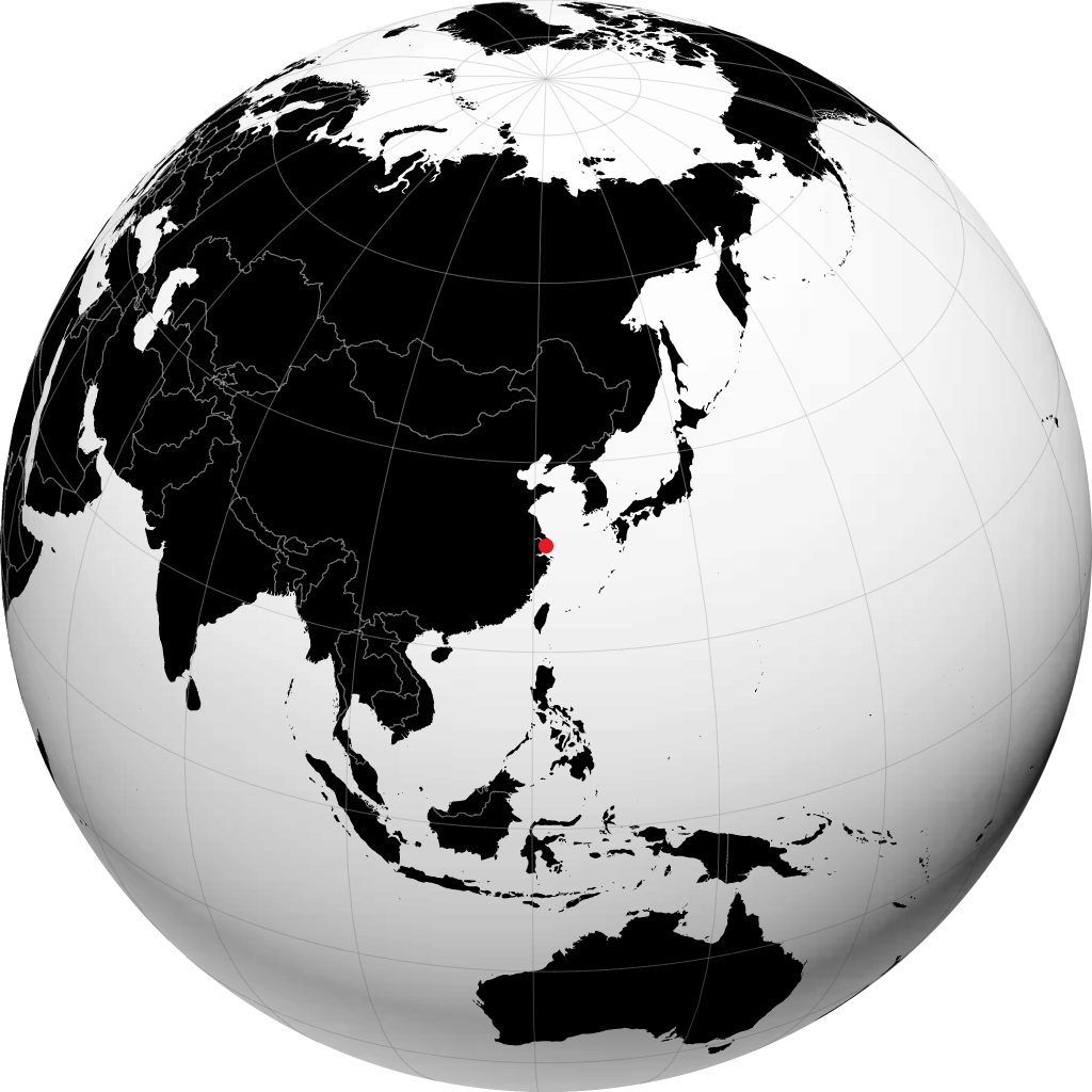 Shanghai auf dem Globus