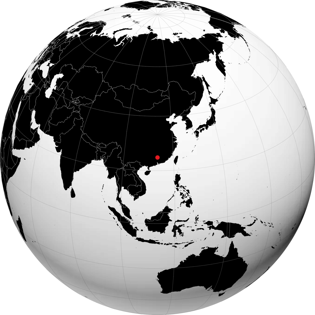Shaoguan auf dem Globus