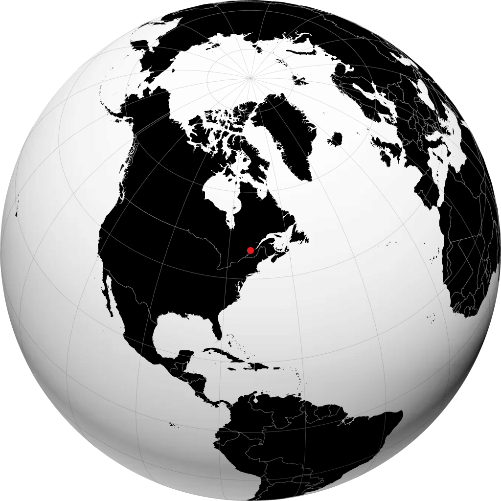 Shawinigan auf dem Globus