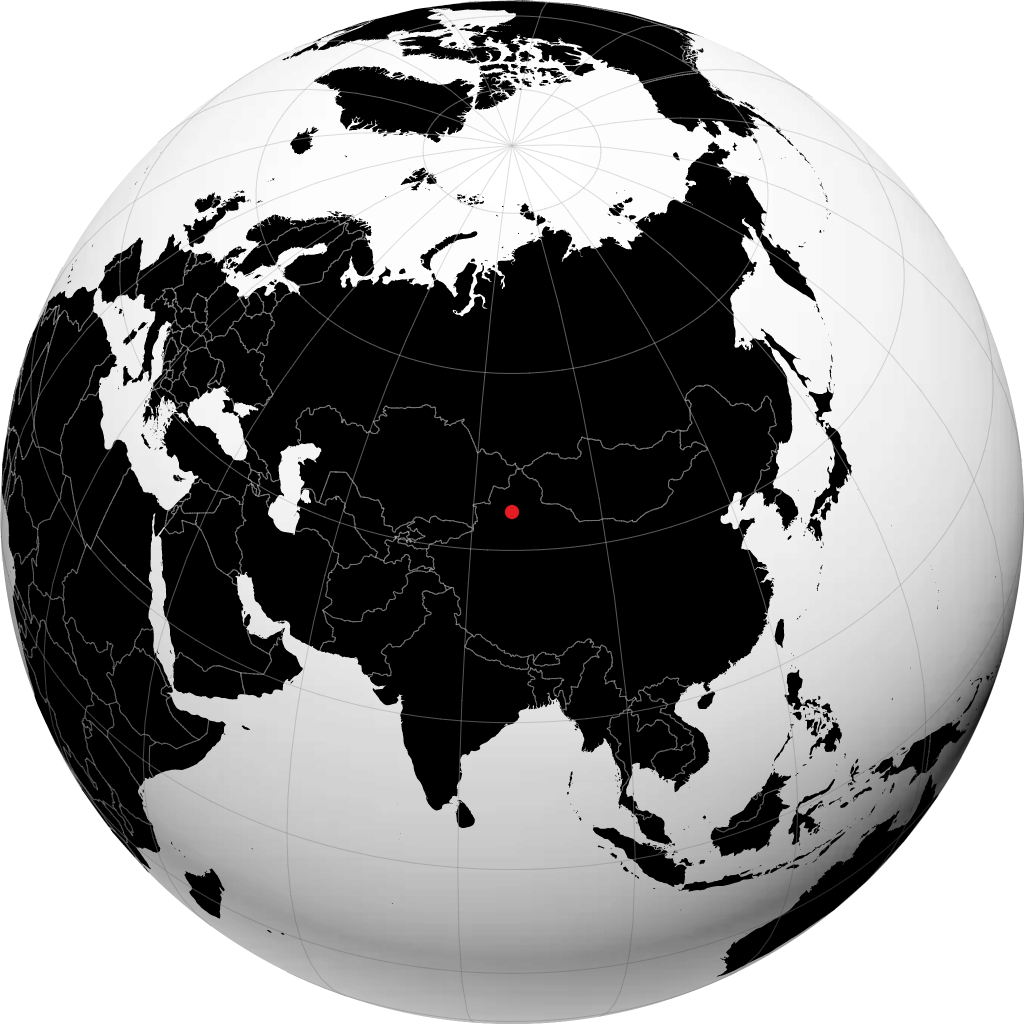 Shihezi auf dem Globus