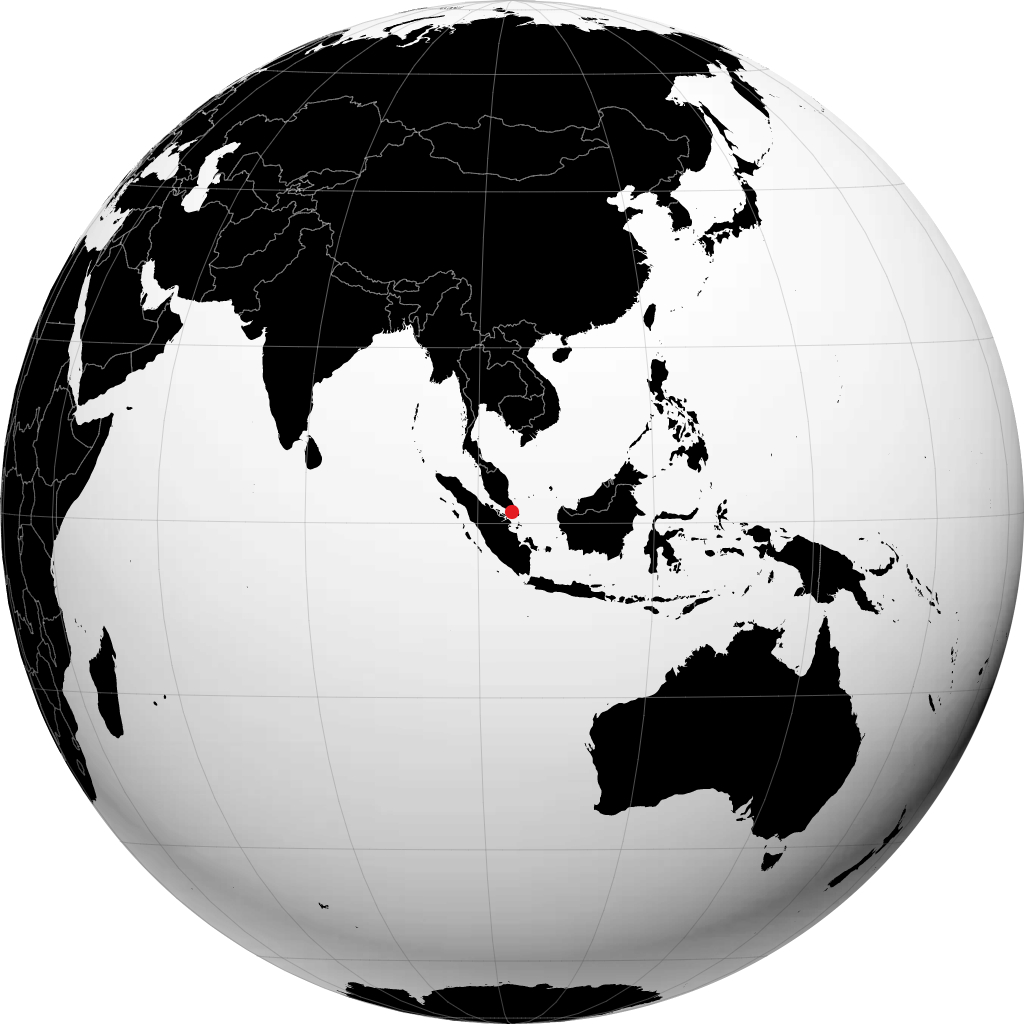 Singapur auf dem Globus