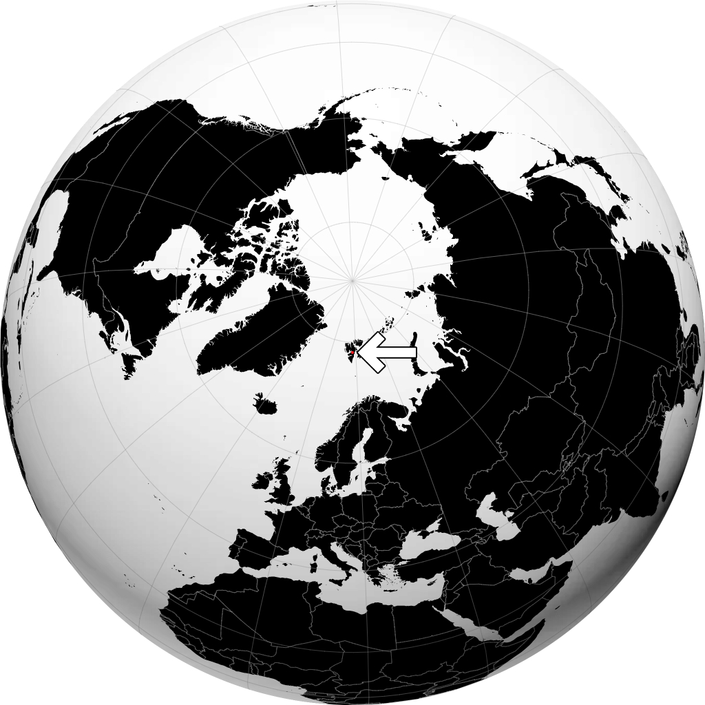 Spitzbergen und Jan Mayen auf dem Globus