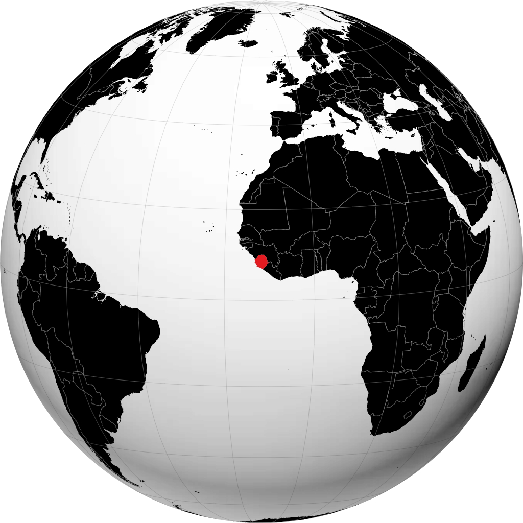Sierra Leone auf dem Globus