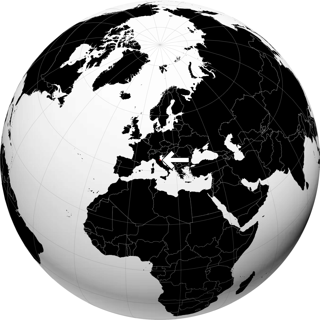 San Marino auf dem Globus