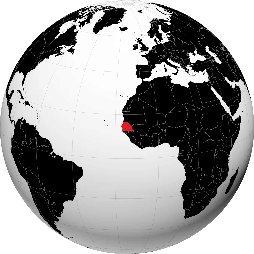 Senegal auf dem Globus