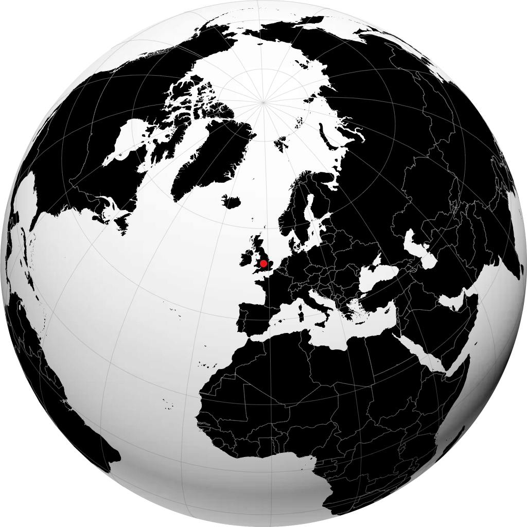 Solihull auf dem Globus