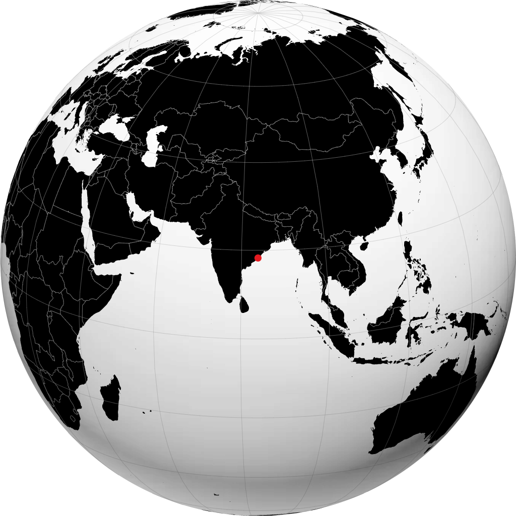 Srikakulam auf dem Globus