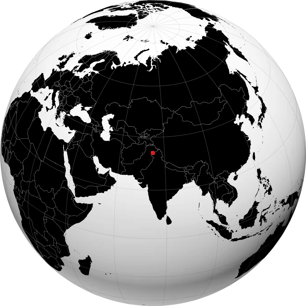 Srinagar auf dem Globus