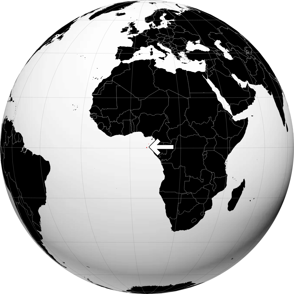 São Tomé und Príncipe auf dem Globus