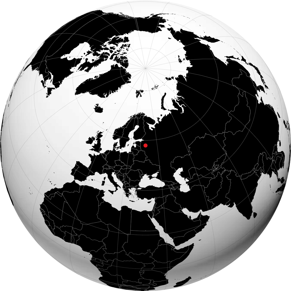 Staraja Russa auf dem Globus