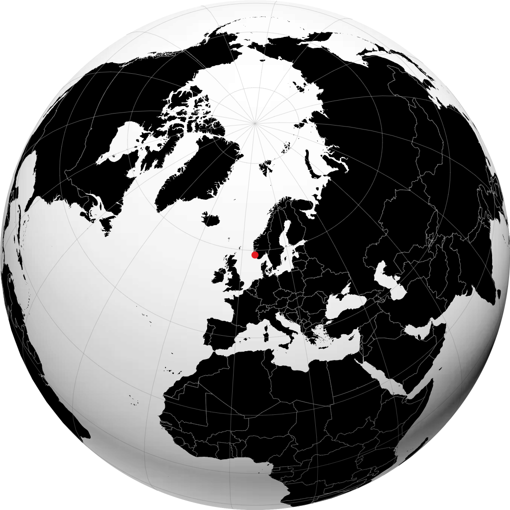 Stavanger auf dem Globus