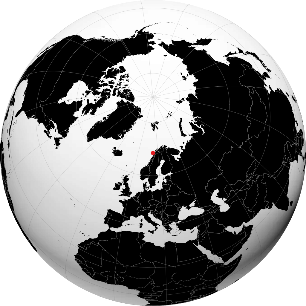 Stokmarknes auf dem Globus