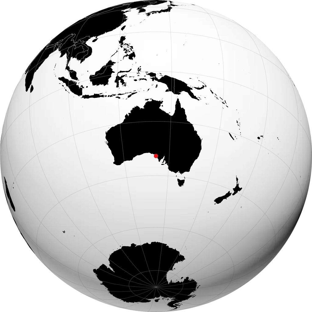 Streaky Bay auf dem Globus