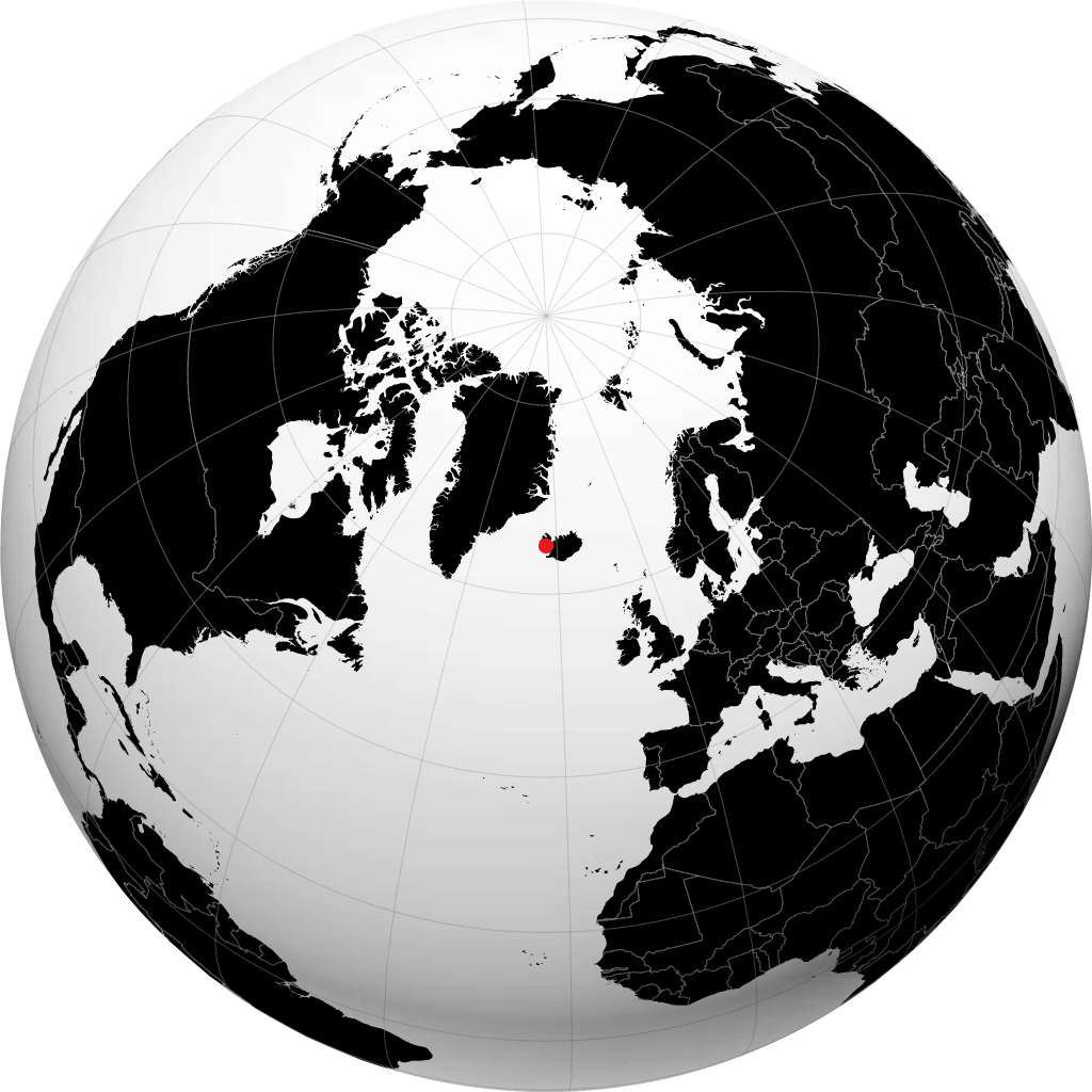 Stykkishólmur auf dem Globus