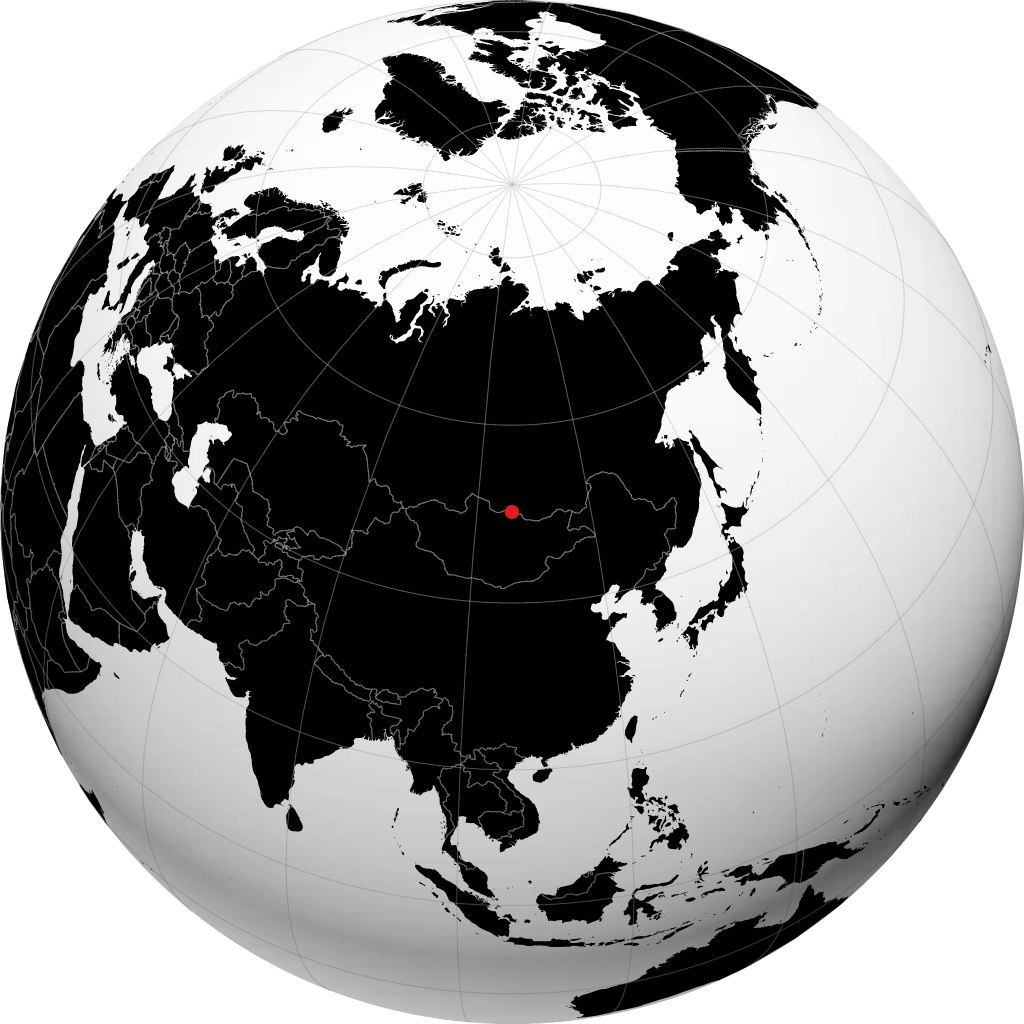 Suchbaatar auf dem Globus