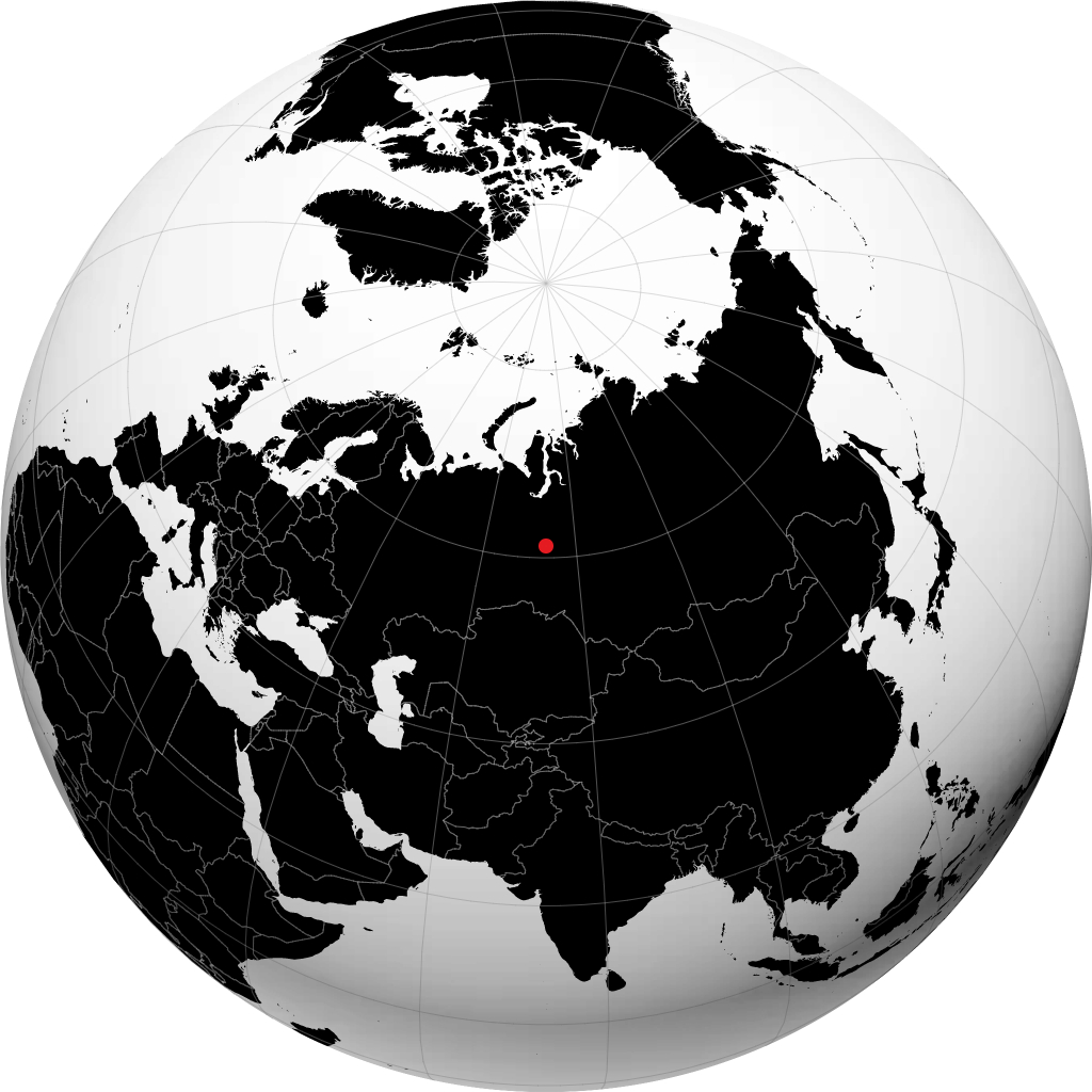 Surgut auf dem Globus