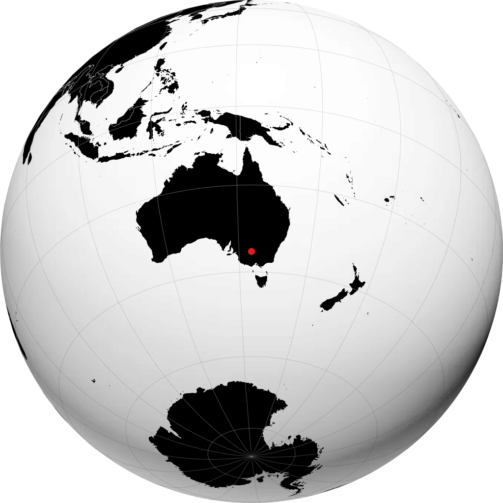 Swan Hill auf dem Globus