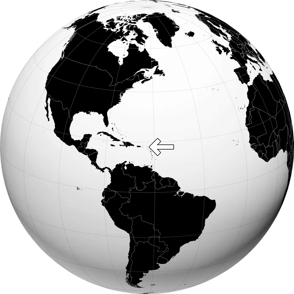 Sint Maarten auf dem Globus